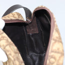 Christian Dior Trotter Canvas Shoulder Bag Brown Gold Auth 171073-18