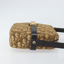 Christian Dior Trotter Canvas Shoulder Bag Brown Gold Auth 171073-4