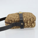 Christian Dior Trotter Canvas Shoulder Bag Brown Gold Auth 171073-5