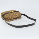 Christian Dior Trotter Canvas Shoulder Bag Brown Gold Auth 171073-7