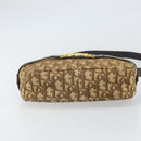 Christian Dior Trotter Canvas Shoulder Bag Brown Gold Auth 171073-9