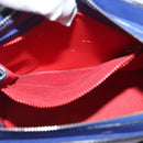 CELINE Circle Hand Bag Leather Purple Gold Auth 171089-22