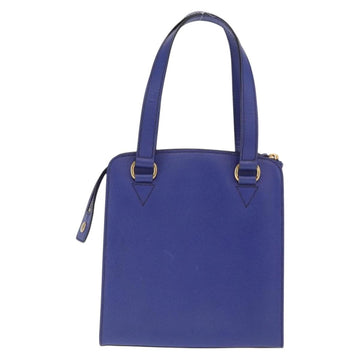 CELINE Circle Hand Bag Leather Purple Gold Auth 171089 - 0