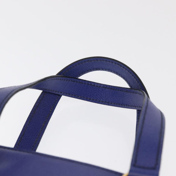 CELINE Circle Hand Bag Leather Purple Gold Auth 171089