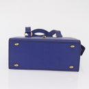 CELINE Circle Hand Bag Leather Purple Gold Auth 171089-5