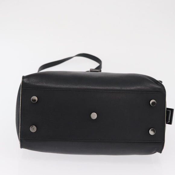 SAINT LAURENT Baby Kabas Hand Bag Leather 2way Black LTH424868 Auth 171093