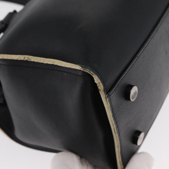 SAINT LAURENT Baby Kabas Hand Bag Leather 2way Black LTH424868 Auth 171093