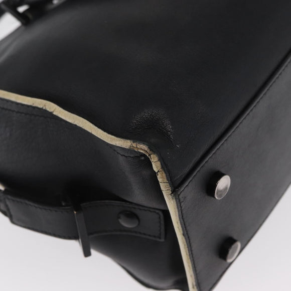 SAINT LAURENT Baby Kabas Hand Bag Leather 2way Black LTH424868 Auth 171093