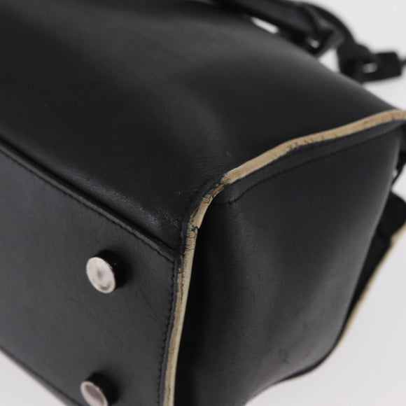 SAINT LAURENT Baby Kabas Hand Bag Leather 2way Black LTH424868 Auth 171093