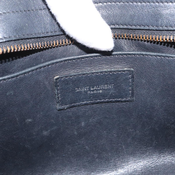 SAINT LAURENT Baby Kabas Hand Bag Leather 2way Black LTH424868 Auth 171093