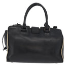 SAINT LAURENT Baby Kabas Hand Bag Leather 2way Black LTH424868 Auth 171093-2
