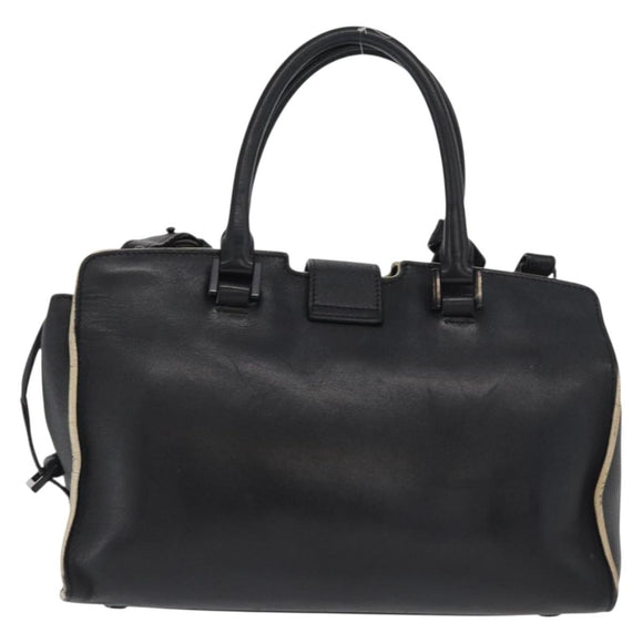 SAINT LAURENT Baby Kabas Hand Bag Leather 2way Black LTH424868 Auth 171093