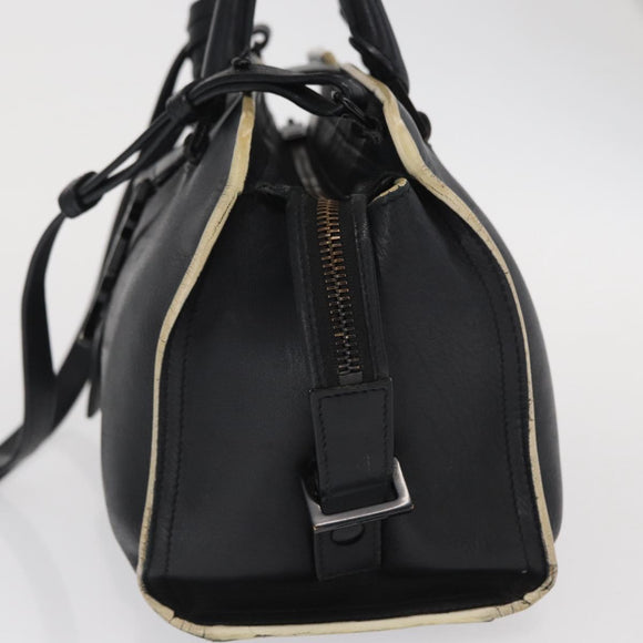 SAINT LAURENT Baby Kabas Hand Bag Leather 2way Black LTH424868 Auth 171093