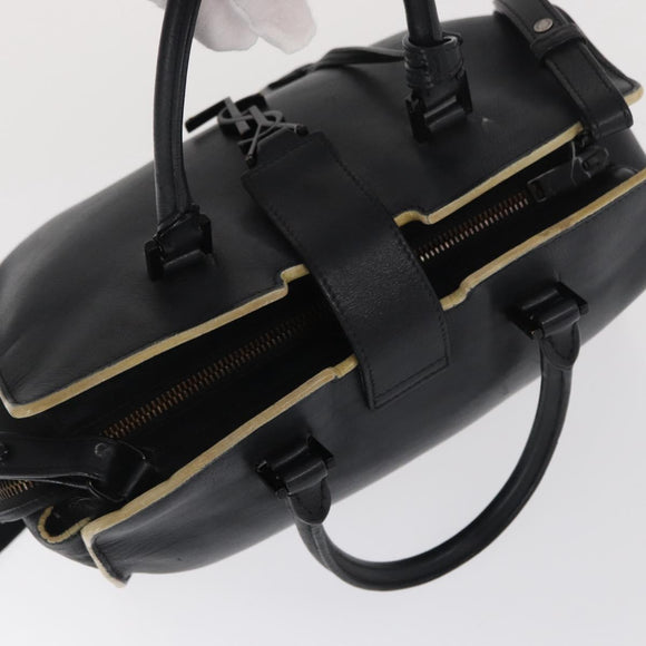 SAINT LAURENT Baby Kabas Hand Bag Leather 2way Black LTH424868 Auth 171093