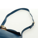 Salvatore Ferragamo Gancini Sofia Hand Bag Leather 2way Blue Gold Auth 171096A-9
