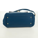 Salvatore Ferragamo Gancini Sofia Hand Bag Leather 2way Blue Gold Auth 171096A-5