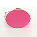 Salvatore Ferragamo Gancini Shoulder Bag Leather Pink Gold Auth 171099M-5