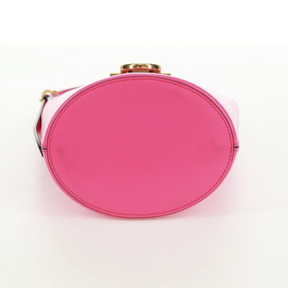Salvatore Ferragamo Gancini Shoulder Bag Leather Pink Gold Auth 171099M