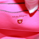 Salvatore Ferragamo Gancini Shoulder Bag Leather Pink Gold Auth 171099M-20
