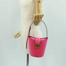 Salvatore Ferragamo Gancini Shoulder Bag Leather Pink Gold Auth 171099M-24