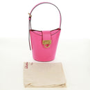 Salvatore Ferragamo Gancini Shoulder Bag Leather Pink Gold Auth 171099M-12