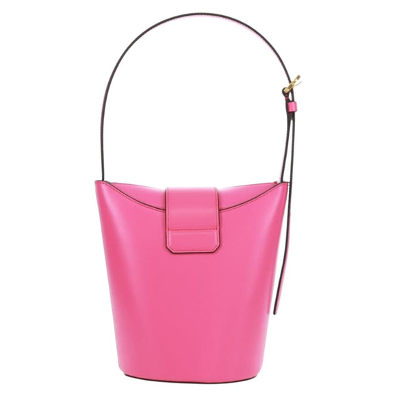 Salvatore Ferragamo Gancini Shoulder Bag Leather Pink Gold Auth 171099M