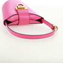 Salvatore Ferragamo Gancini Shoulder Bag Leather Pink Gold Auth 171099M-7