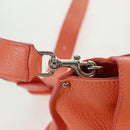 Salvatore Ferragamo Gancini Sofia Bag Leather 2way Orange Silver Auth 171100V-17