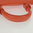 Salvatore Ferragamo Gancini Sofia Bag Leather 2way Orange Silver Auth 171100V-7