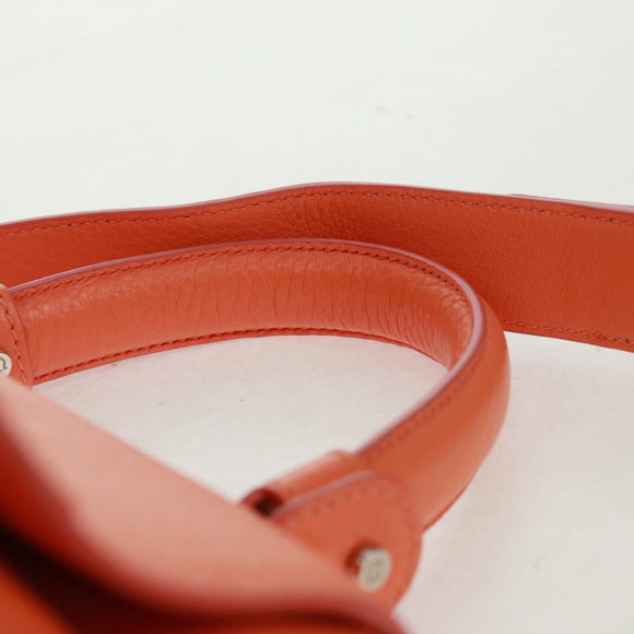 Salvatore Ferragamo Gancini Sofia Bag Leather 2way Orange Silver Auth 171100V