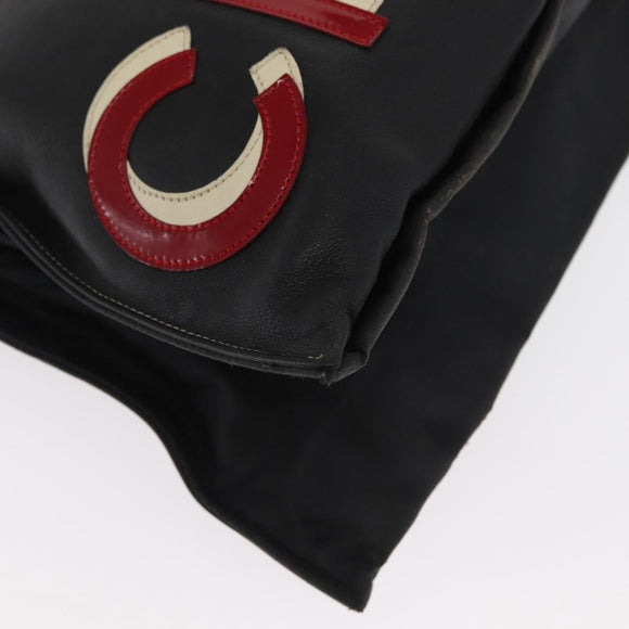 CHANEL Chain Tote Bag Leder Schwarz Silber CC Auth 171101