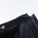 CHANEL Chain Tote Bag Leder Schwarz Silber CC Auth 171101-19