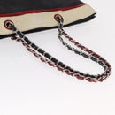 CHANEL Chain Tote Bag Leder Schwarz Silber CC Auth 171101-9