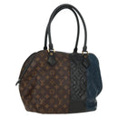 LOUIS VUITTON Monogram block street marine Bag Blue Black M40504 LV Auth 171103M-1