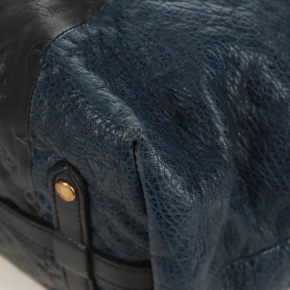 LOUIS VUITTON Monogram block street marine Bag Blue Black M40504 LV Auth 171103M