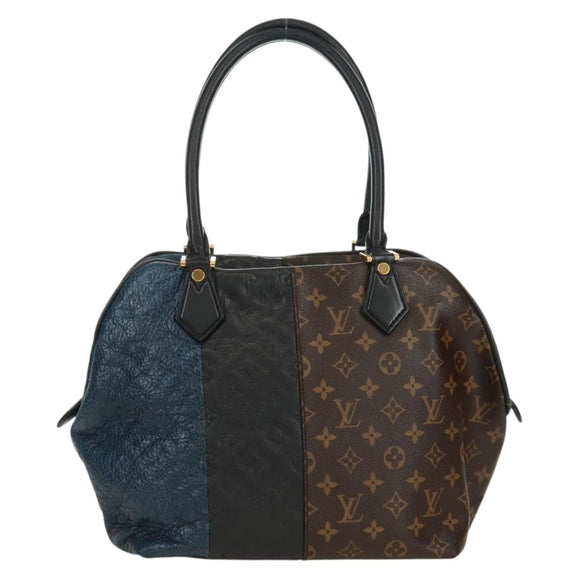 LOUIS VUITTON Monogram block street marine Bag Blue Black M40504 LV Auth 171103M