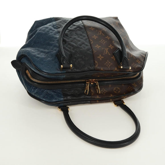 LOUIS VUITTON Monogram block street marine Bag Blue Black M40504 LV Auth 171103M