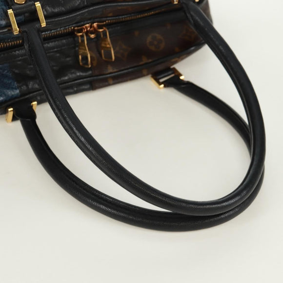 LOUIS VUITTON Monogram block street marine Bag Blue Black M40504 LV Auth 171103M