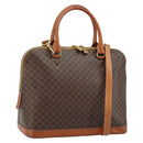 CELINE Macadam Canvas Hand Bag PVC Leather 2way Brown Gold Auth 171116-1