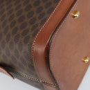 CELINE Macadam Canvas Hand Bag PVC Leather 2way Brown Gold Auth 171116-18