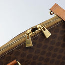CELINE Macadam Canvas Hand Bag PVC Leather 2way Brown Gold Auth 171116-10