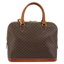 CELINE Macadam Canvas Hand Bag PVC Leather 2way Brown Gold Auth 171116-2