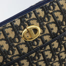 Christian Dior Trotter Canvas Shoulder Bag Navy Gold Auth 171117-17
