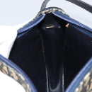 Christian Dior Trotter Canvas Shoulder Bag Navy Gold Auth 171117-19