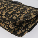 Christian Dior Trotter Canvas Shoulder Bag Black Gold Auth 171118-14