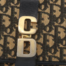 Christian Dior Trotter Canvas Shoulder Bag Black Gold Auth 171118-15