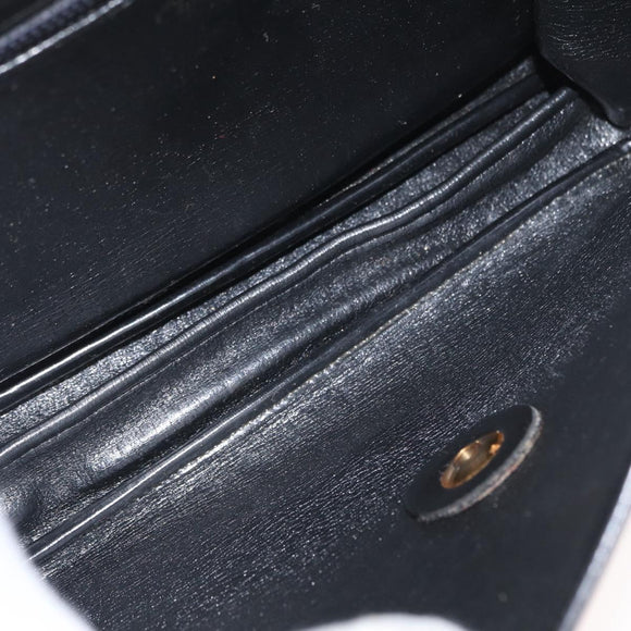 Christian Dior Trotter Canvas Shoulder Bag Black Gold Auth 171118