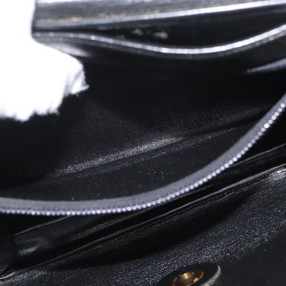 Christian Dior Trotter Canvas Shoulder Bag Black Gold Auth 171118