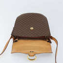 CELINE Macadam Canvas Shoulder Bag PVC Leather Brown Gold Auth 171119-8