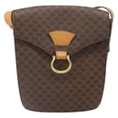 CELINE Macadam Canvas Shoulder Bag PVC Leather Brown Gold Auth 171119-13